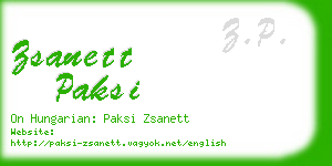 zsanett paksi business card